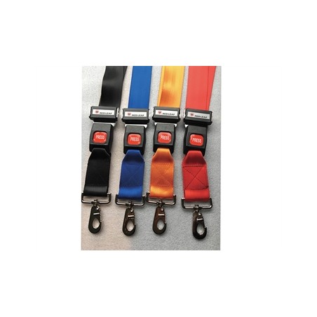 SET DI 4 CINTURE DI SICUREZZA CON GANCIO - poliestere 4 colori - estremità con gancio, fibbia in metallo