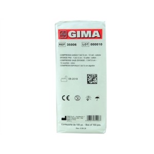 COMPRESSE GARZA COTONE - 7,5x7,5 cm - 12 veli - 10 pacchi da 100