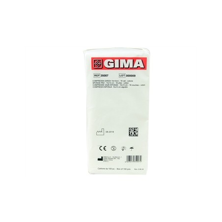 COMPRESSE GARZA COTONE - 10x10 cm - 16 veli - 10 pacchi da 100