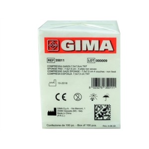 COMPRESSE GARZA TNT - 7,5x7,5 cm - 4 veli - 10 pacchi da 100