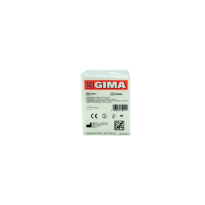 COMPRESSE GARZA TNT - 7,5x7,5 cm - 4 veli - 10 pacchi da 100