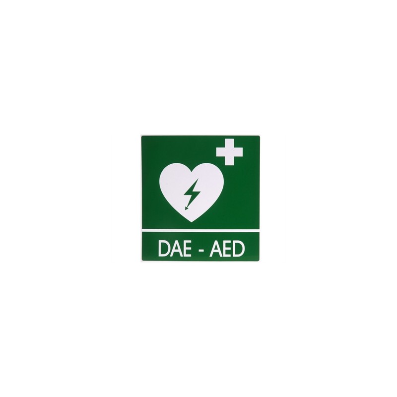 CARTELLO SEGNALATORE DAE/AED IN ALLUMINIO 29x36 cm per defibrillatori