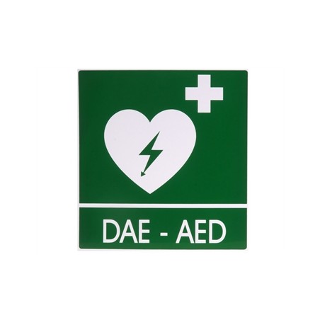 CARTELLO SEGNALATORE DAE/AED IN ALLUMINIO 29x36 cm per defibrillatori