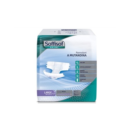 PANNOLONI SOFFISOF AIR DRY - incontinenza forte - large