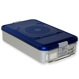 CONTAINER CON FILTRO medio h100 mm - blu forato