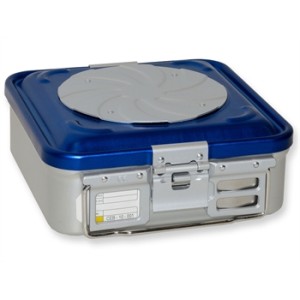 CONTAINER CON VALVOLA piccolo h 100 mm - blu forato