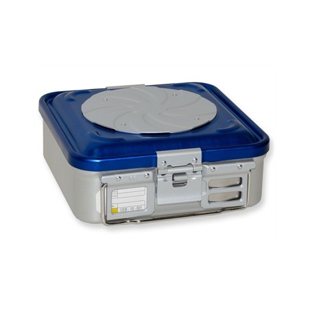 CONTAINER CON VALVOLA piccolo h 100 mm - blu forato