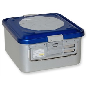 CONTAINER CON VALVOLA piccolo h 150 mm - blu forato