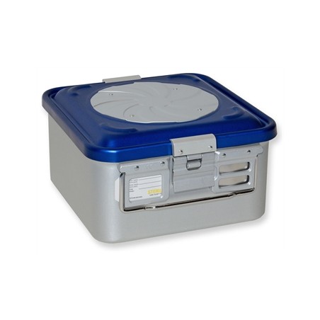 CONTAINER CON VALVOLA piccolo h 150 mm - blu forato