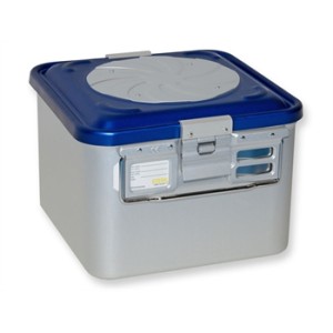 CONTAINER CON VALVOLA piccolo h 200 mm - blu forato