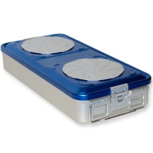 CONTAINER CON VALVOLA grande h 100 mm - blu forato