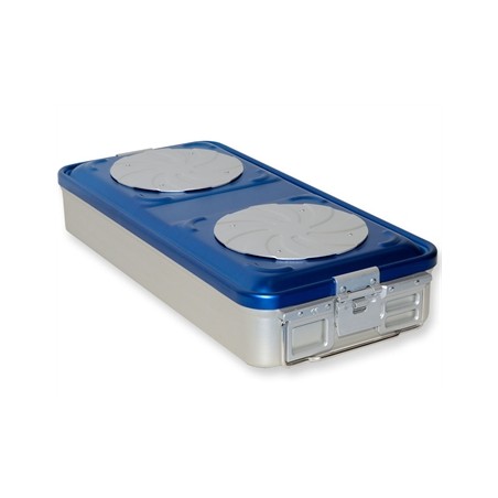 CONTAINER CON VALVOLA grande h 100 mm - blu forato