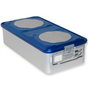 CONTAINER CON VALVOLA grande h 150 mm - blu forato