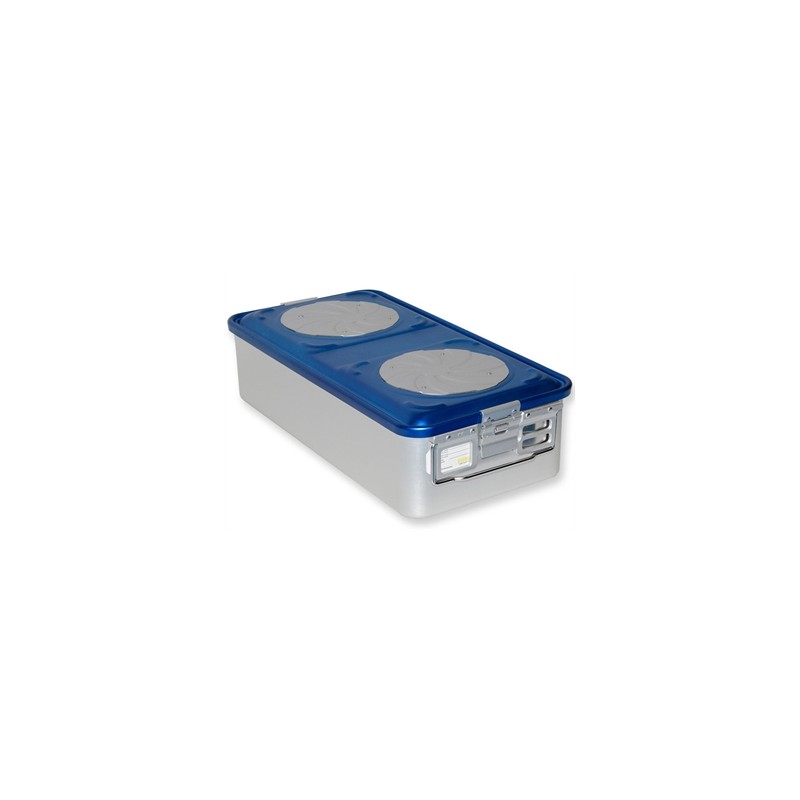 CONTAINER CON VALVOLA grande h 150 mm - blu forato