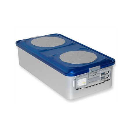 CONTAINER CON VALVOLA grande h 150 mm - blu forato