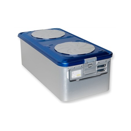 CONTAINER CON VALVOLA grande h 200 mm - blu forato