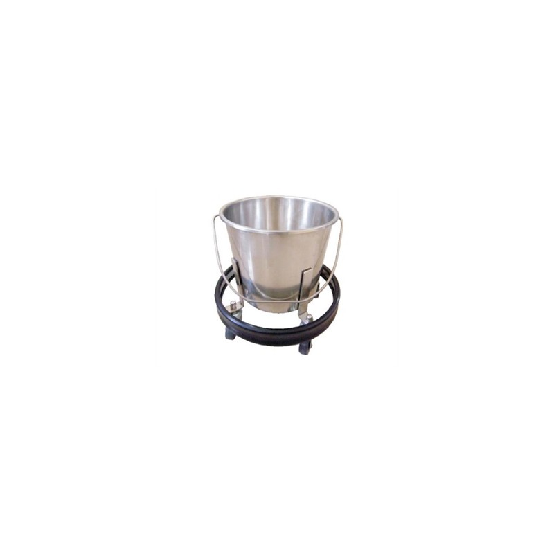 SECCHIO INOX CON RUOTE 12 l