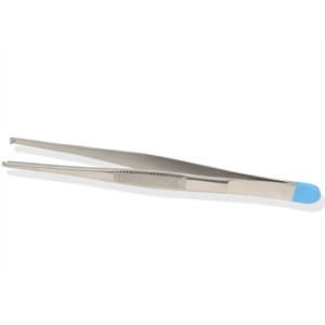 PINZA MEDICAZIONE CHIRURGICA STERILE - retta - 13 cm, 1x2 denti