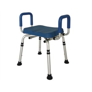 SGABELLO DA DOCCIA PU con braccioli
