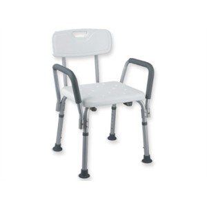 SEDIA DA DOCCIA con schienale e braccioli - portata 100 kg
