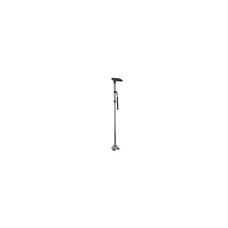BASTONE CON VENTOSE e LUCE LED - argento