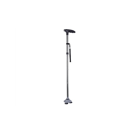 BASTONE CON VENTOSE e LUCE LED - argento
