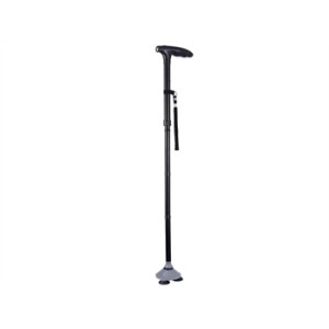 BASTONE CON VENTOSE e LUCE LED - nero