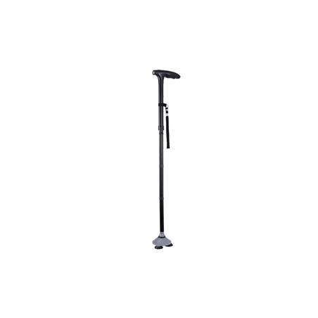 BASTONE CON VENTOSE e LUCE LED - nero