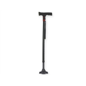 BASTONE DI SICUREZZA CON LUCE - con base a 4 piedini - nero