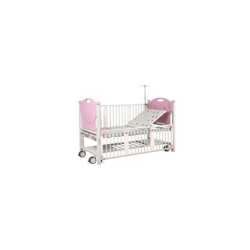 LETTINO PEDIATRICO - 2 manovelle - rosa