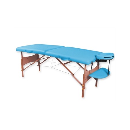 LETTINO DA MASSAGGIO IN LEGNO a 2 SEZIONI - turchese