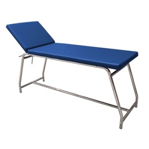 LETTINO DA VISITA - portata 120 kg, cromato - materasso blu