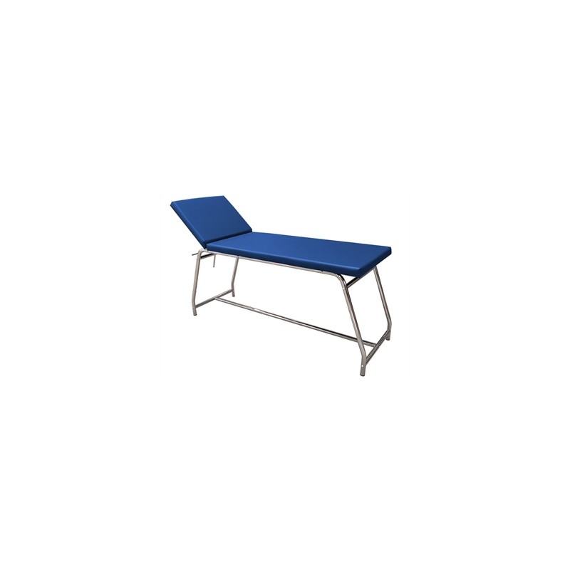 LETTINO DA VISITA - portata 120 kg, cromato - materasso blu