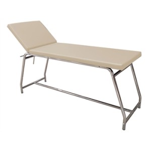 LETTINO DA VISITA - portata 120 kg, cromato - materasso beige