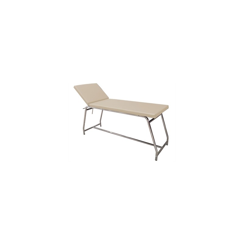 LETTINO DA VISITA - portata 120 kg, cromato - materasso beige