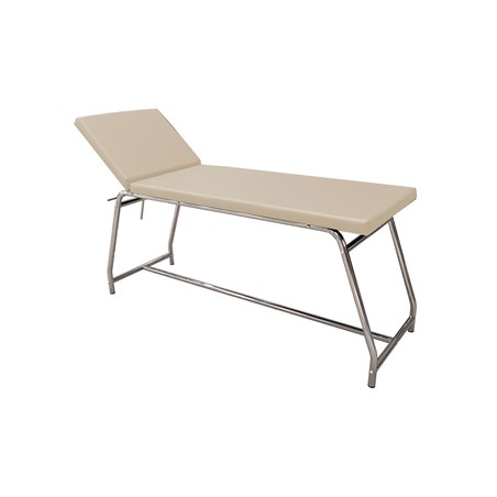 LETTINO DA VISITA - portata 120 kg, cromato - materasso beige