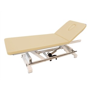 LETTINO DA VISITA ELETTRICO AD ALTEZZA REGOLABILE con barra perimetrale - beige