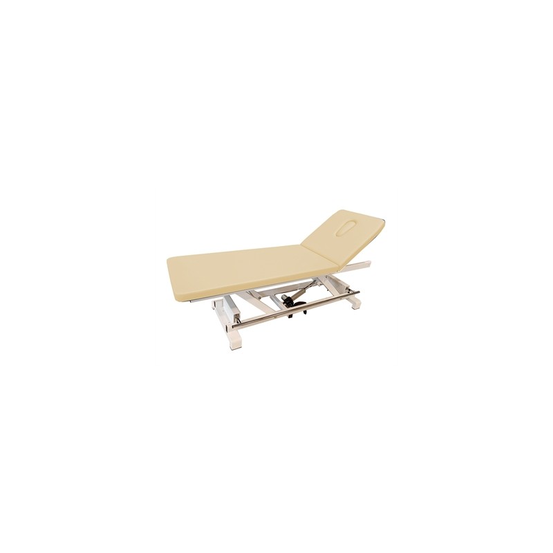 LETTINO DA VISITA ELETTRICO AD ALTEZZA REGOLABILE con barra perimetrale - beige