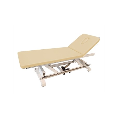 LETTINO DA VISITA ELETTRICO AD ALTEZZA REGOLABILE con barra perimetrale - beige
