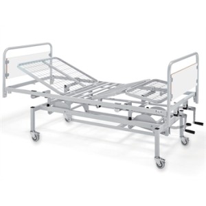 LETTO A TRE SEZIONI AD ALTEZZA VARIABILE - 2 manovelle - con ruote