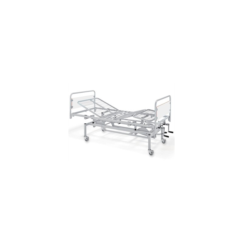 LETTO A TRE SEZIONI AD ALTEZZA VARIABILE - 2 manovelle - con ruote