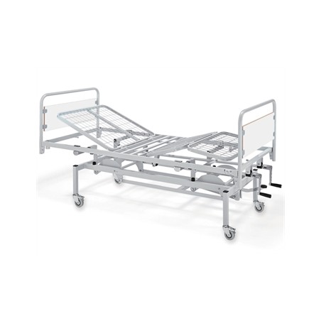 LETTO A TRE SEZIONI AD ALTEZZA VARIABILE - 2 manovelle - con ruote