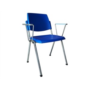 SEDIA IMPILABILE CON BRACCIOLI - blu