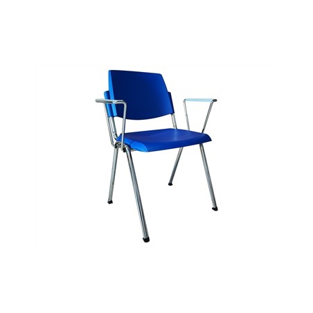 SEDIA IMPILABILE CON BRACCIOLI - blu