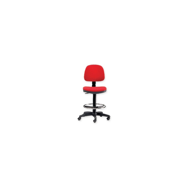 SGABELLO con schienale ed anello - rosso