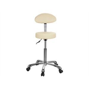 SGABELLO con schienale - beige chiaro