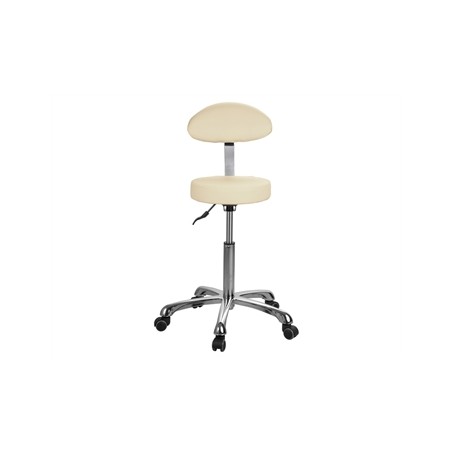 SGABELLO con schienale - beige chiaro
