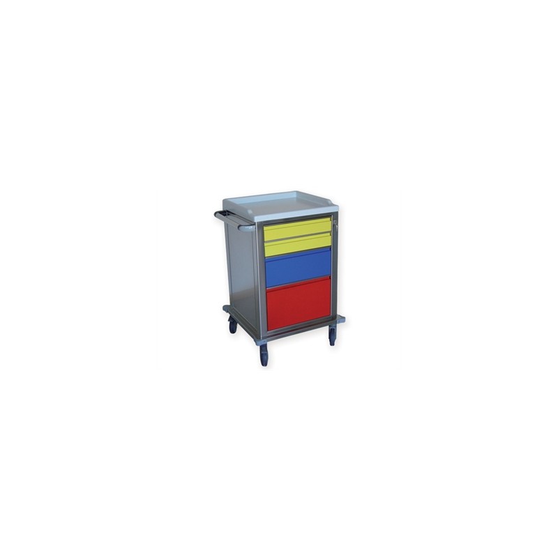 CARRELLO MODULARE INOX - 2+1+1 cassetti