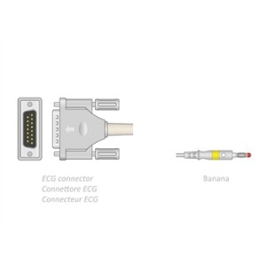 CAVO PAZIENTE ECG 2,2 m - banana - compatibile Bionet, Spengler, altri