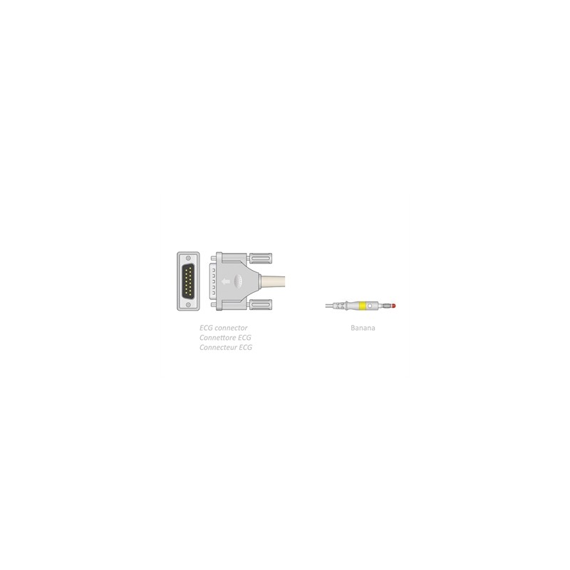 CAVO PAZIENTE ECG 2,2 m - banana - compatibile Bionet, Spengler, altri
